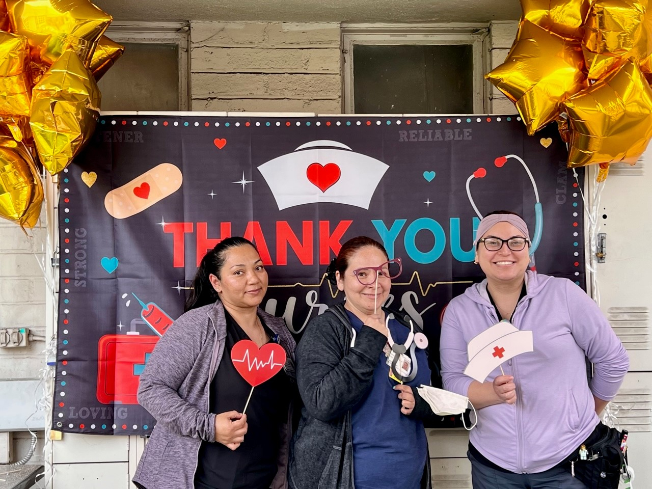 Image of Nurses Celebrating National Nurses and Hospital Week.