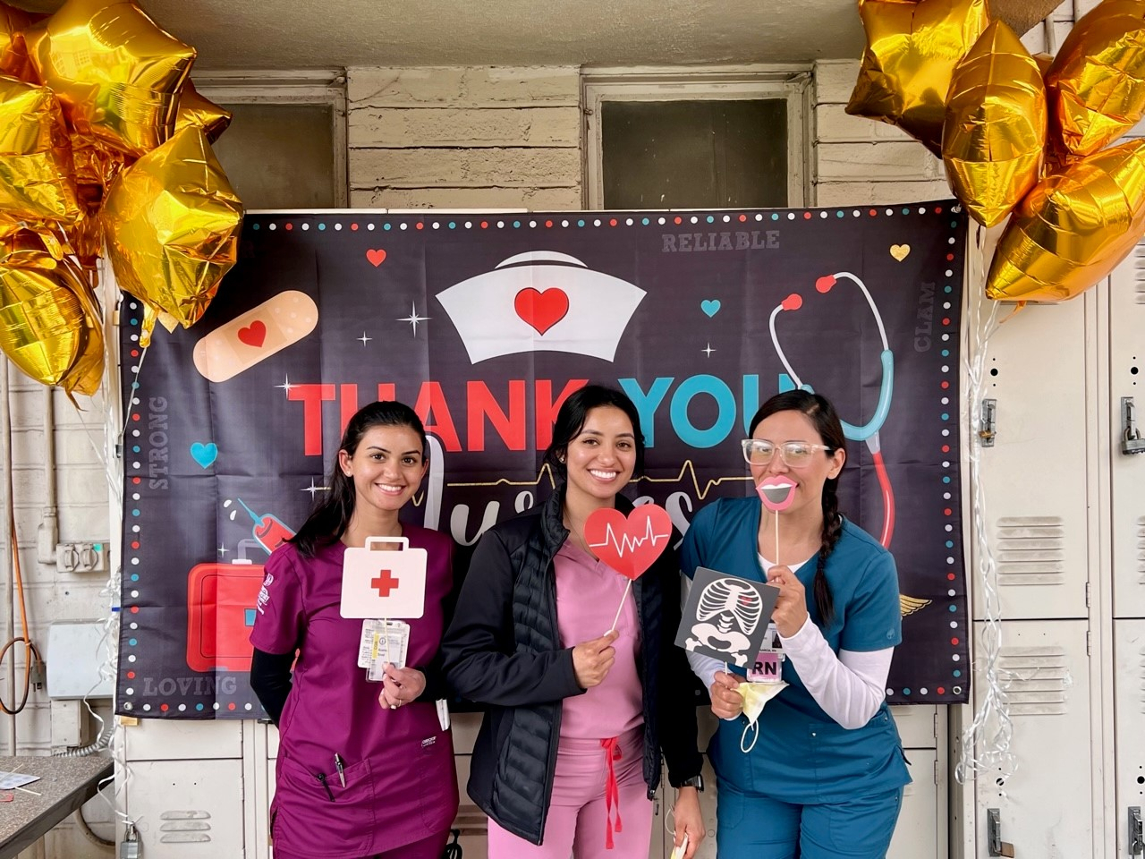 Image of Nurses Celebrating National Nurses and Hospital Week.