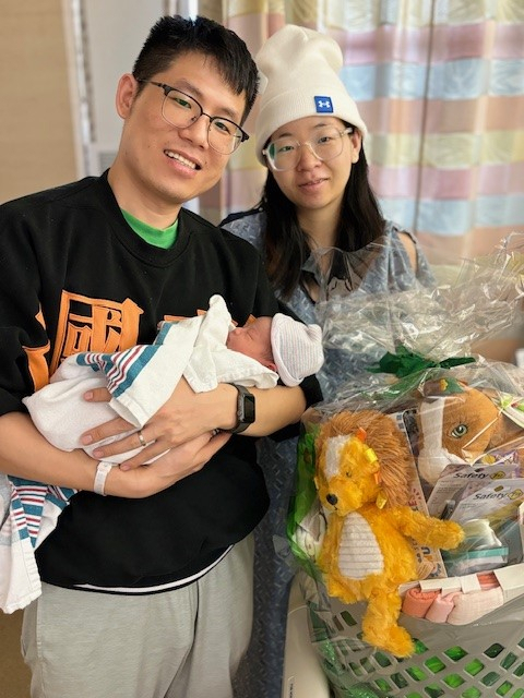 Proud parents of baby Annie were presented with a beautiful basket filled with toys and lots of new